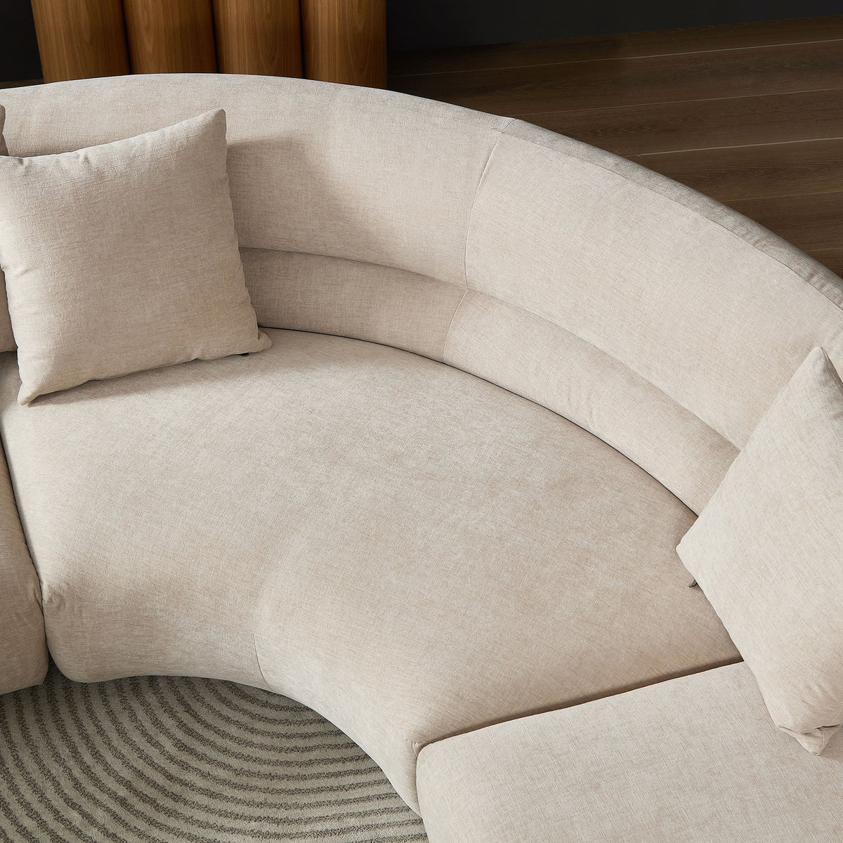 Modular Curved Sectional Sofa with Free-Form Configuration - Polyester
