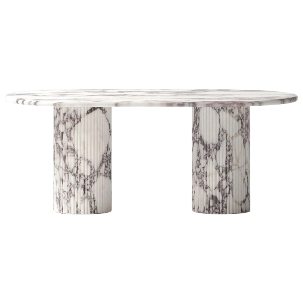 Calacatta Viola Marble Oval Dining Table - 75-inch Polished Finish