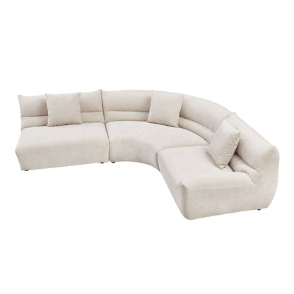 Modular Curved Sectional Sofa with Free-Form Configuration - Polyester