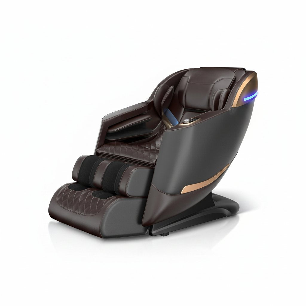 Massage Chair Full Body 53" Sl-Track Zero Gravity Shiatsu, Brown