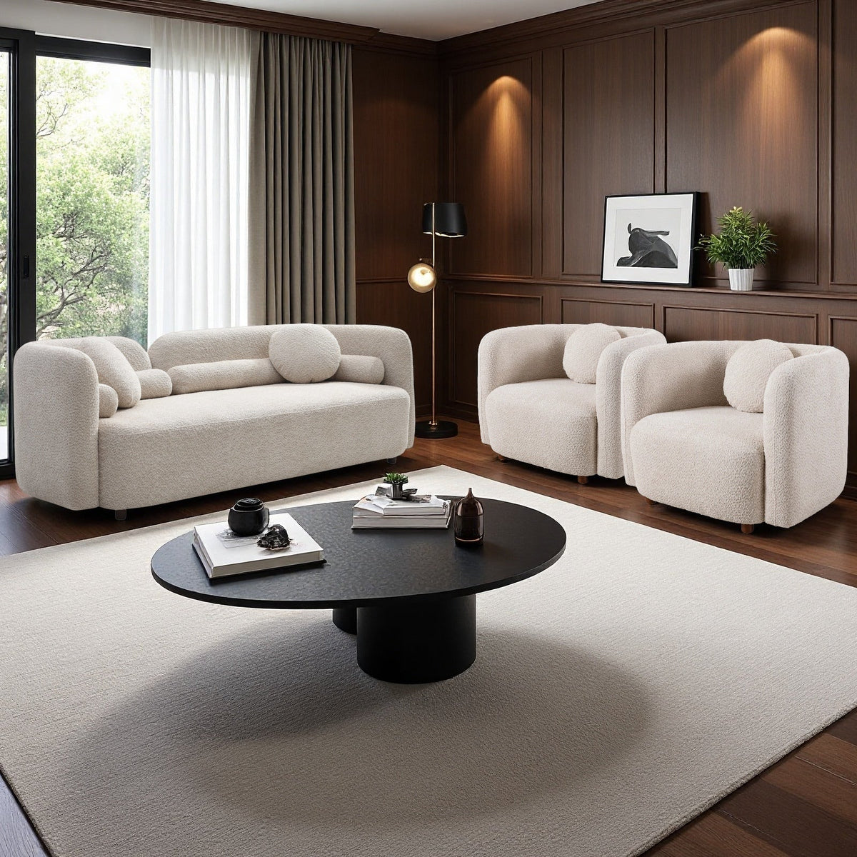 Granular Velvet Luxury Modern Couch for Living Room