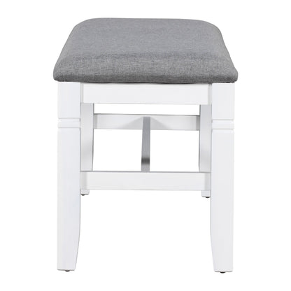 TOPMAX 6-Piece Wood Dining Table Set Kitchen Table Set with Upholstered Bench and 4 Dining Chairs, Farmhouse Style,Gray+White (old sku: SP000003AAK)