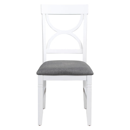 TOPMAX 6-Piece Wood Dining Table Set Kitchen Table Set with Upholstered Bench and 4 Dining Chairs, Farmhouse Style,Gray+White (old sku: SP000003AAK)