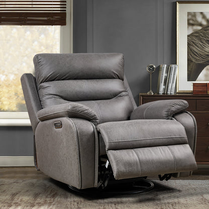Liyasi Dual OKIN Motor Rocking and 240 Degree Swivel Single Sofa Seat recliner Chair Infinite Position Head rest