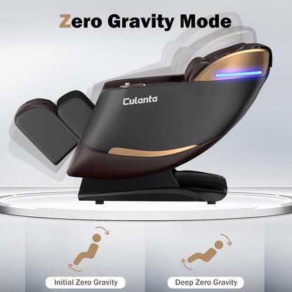 Massage Chair Full Body 53" Sl-Track Zero Gravity Shiatsu, Brown