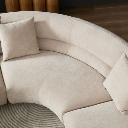 Modular Curved Sectional Sofa with Free-Form Configuration - Polyester
