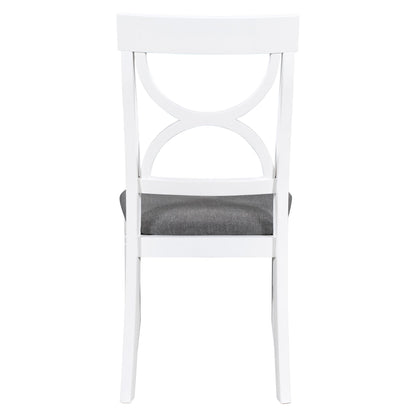 TOPMAX 6-Piece Wood Dining Table Set Kitchen Table Set with Upholstered Bench and 4 Dining Chairs, Farmhouse Style,Gray+White (old sku: SP000003AAK)
