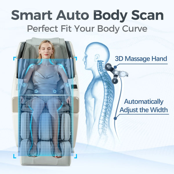 Massage Chair Designed for Full Body Relaxation, Zero Gravity Recline, SL Track System, Bluetooth Speakers