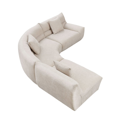 Modular Curved Sectional Sofa with Free-Form Configuration - Polyester