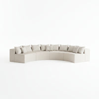 Sectional Sofa Designed for Modern Living, Curved Corduroy Upholstery, Modular 4 Seater, Deep Foam Cushions