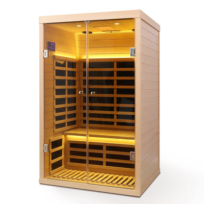 Hemlock Infrared Double Sauna Room with Glass Doors - 2 Person Indoor Luxury