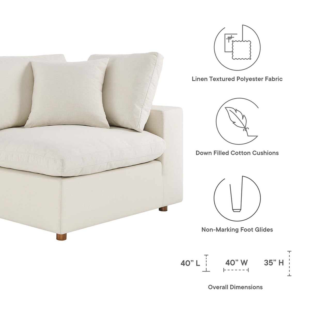 Commix 7-Piece Down Filled Overstuffed Sectional Sofa by Modway