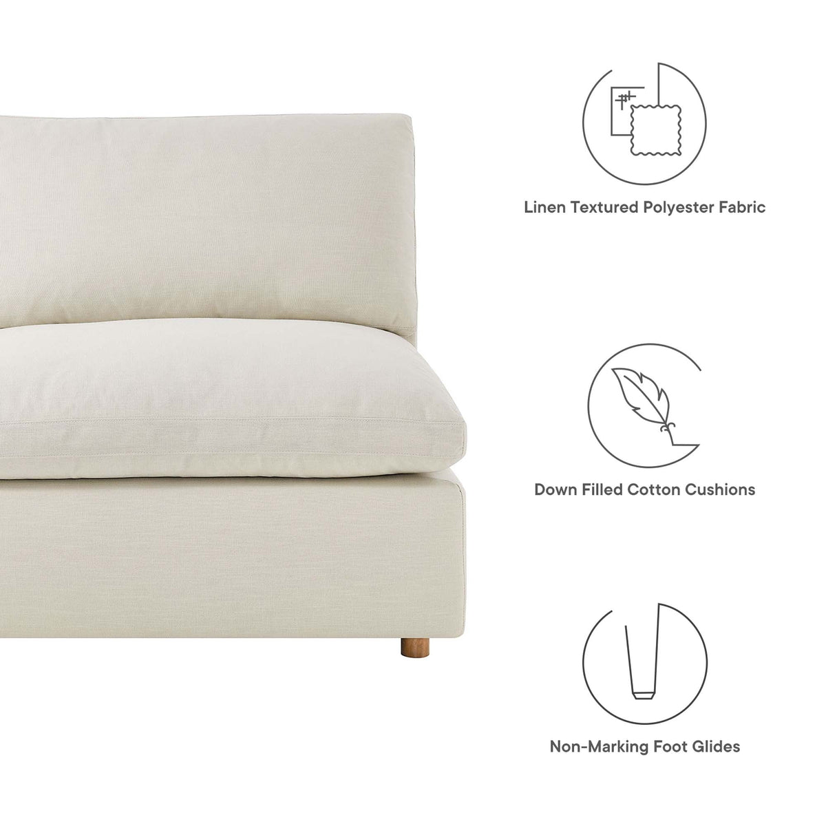 Commix 7-Piece Down Filled Overstuffed Sectional Sofa by Modway
