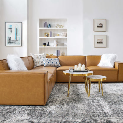 Restore 5-Piece Vegan Leather Sectional Sofa by Modway