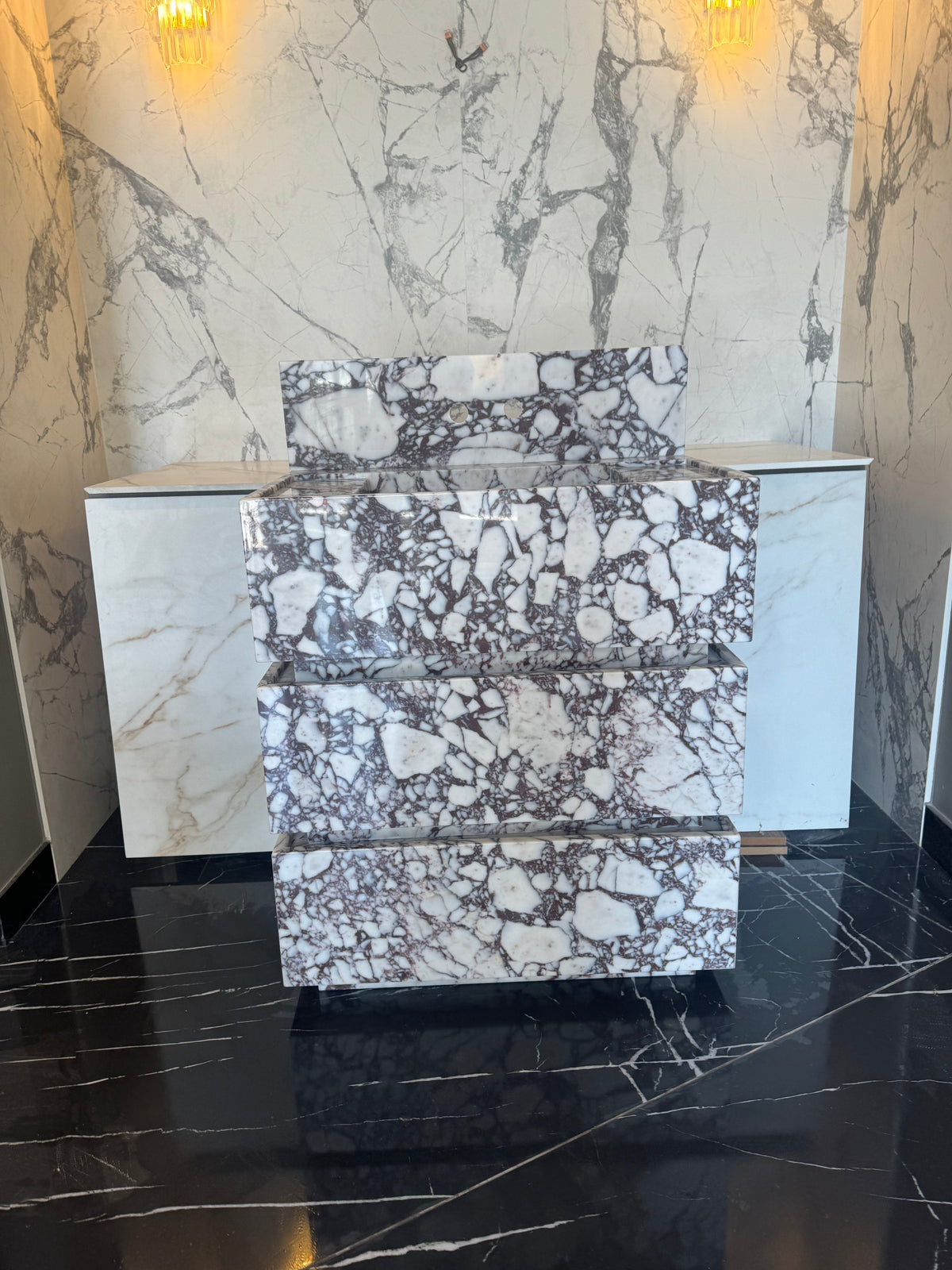 Calacatta Viola Freestanding Marble Vanity – 30 Inch