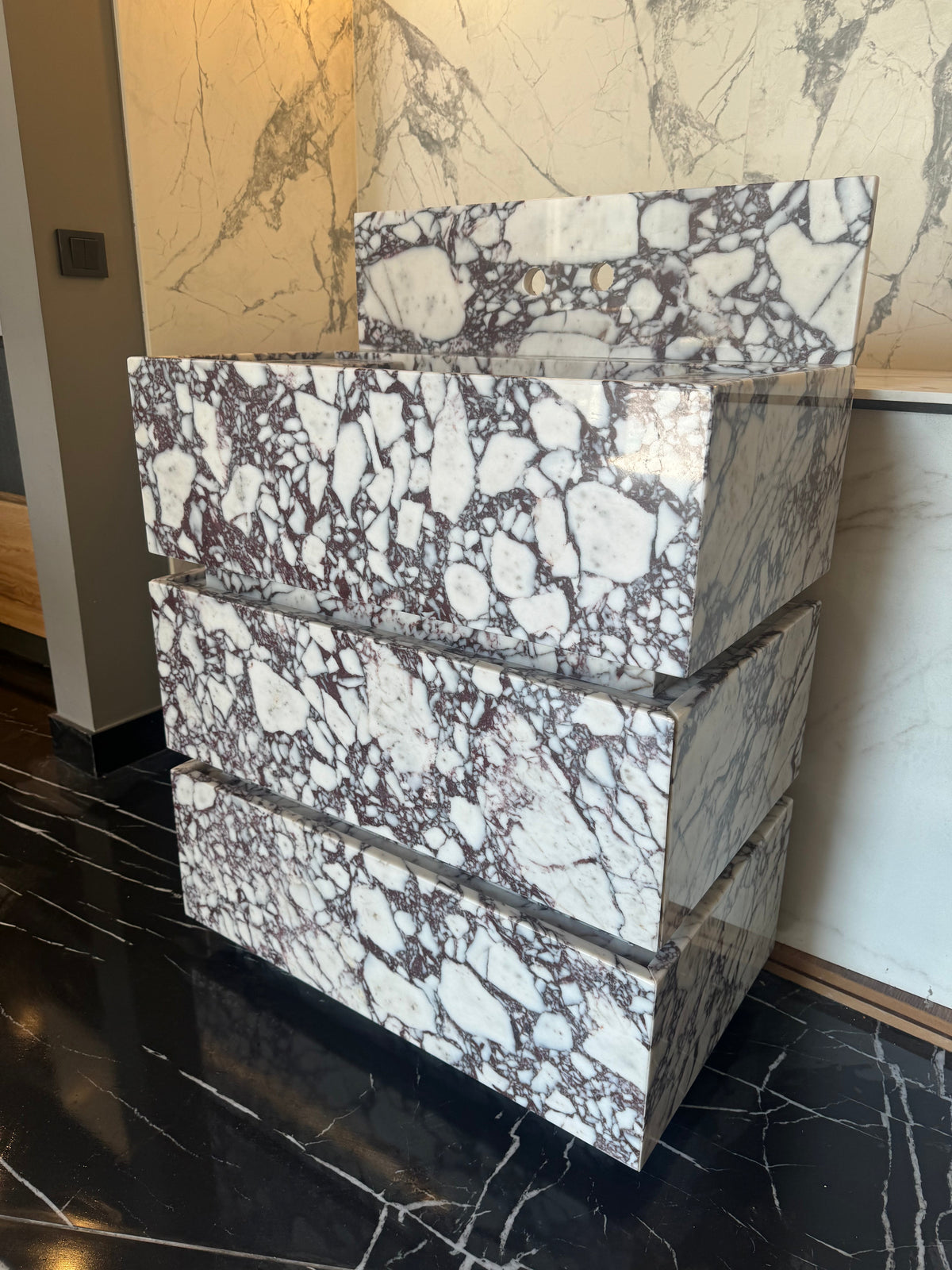 Calacatta Viola Freestanding Marble Vanity – 30 Inch