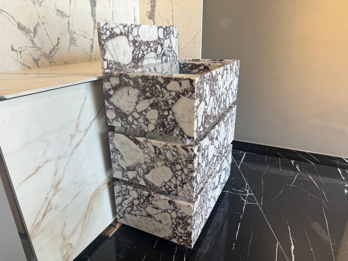 Calacatta Viola Freestanding Marble Vanity – 30 Inch