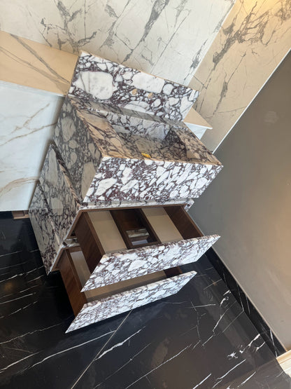 Calacatta Viola Freestanding Marble Vanity – 30 Inch