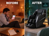 Massage Chair 4D Full Body Zero Gravity 55" Long Sl-Track,Black — Before & After