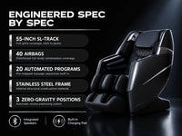 Massage Chair 4D Full Body Zero Gravity 55" Long Sl-Track,Black — Results & Stats
