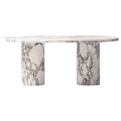 Calacatta Viola Marble Oval Dining Table - 75-inch Polished Finish