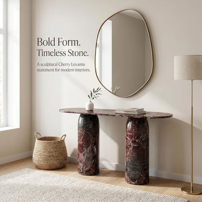 Handmade Natural Marble Console Table | Custom Stone Entryway & Sofa Table