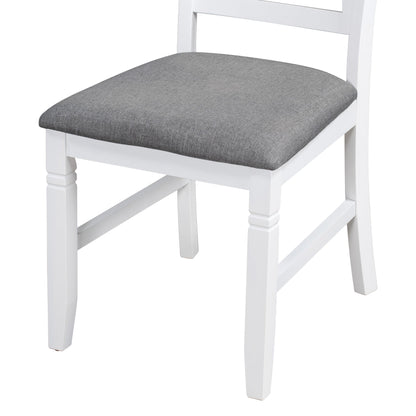 TOPMAX 6-Piece Wood Dining Table Set Kitchen Table Set with Upholstered Bench and 4 Dining Chairs, Farmhouse Style,Gray+White (old sku: SP000003AAK)