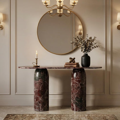 Handmade Natural Marble Console Table | Custom Stone Entryway & Sofa Table