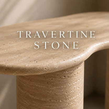 Handmade Travertine Console Table, Custom Marble Entryway Table